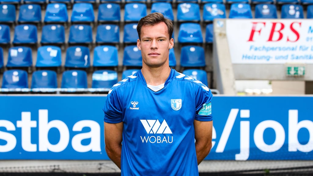 Innenverteidiger Julius Pfennig fehlt dem 1. FC Magdeburg II wegen einer Schulterverletzung.