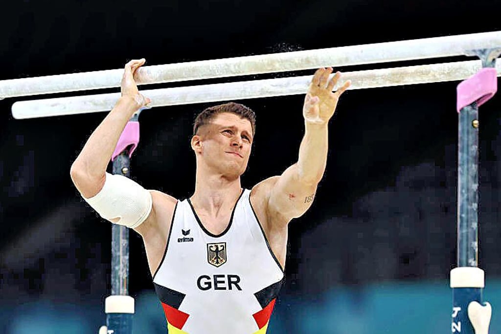 Barren-Weltmeister und Olympiastarter Lukas Dauser turnt am Samstag in Freyburg.