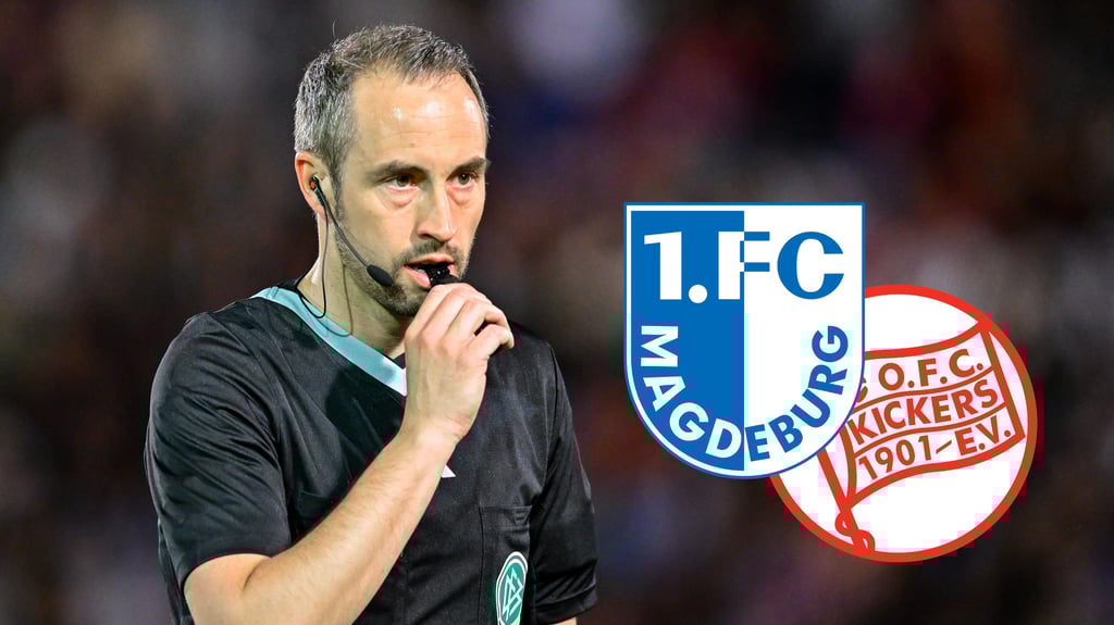 Schiedsrichter Patrick Alt wird das DFB-Pokalspiel 1. FC Magdeburg gegen Kickers Offenbach pfeifen.