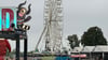 Verschmorte Fahrgastkabinen: Riesenrad auf dem Gelände des Highfield-Festivals.