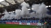 Rauch im FCM-Fanblock: Für die Choreo der mitgereisten Fans bei Kickers Offenbach wird der Verein zahlen müssen.