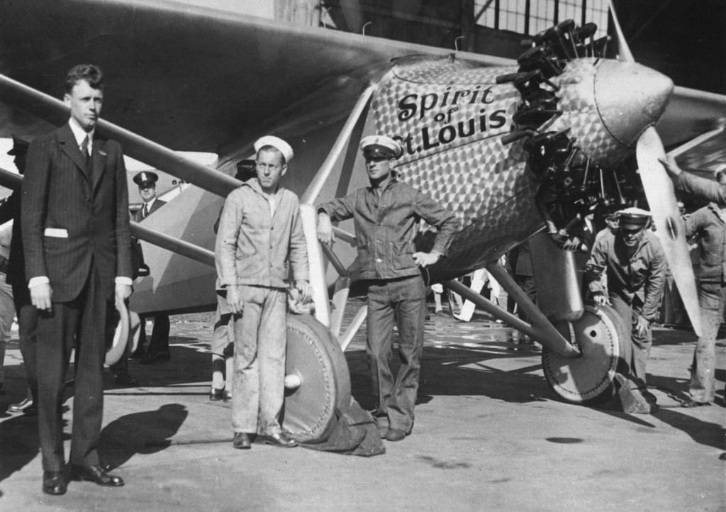 Lindbergh nach seiner legendären Atlantik-Überquerung. (Archivbild)