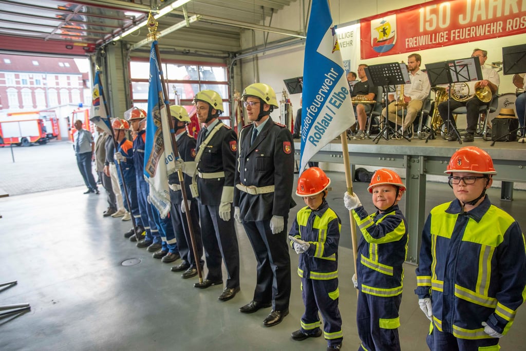 Alle Alterklassen der Roßlauer Feuerwehr waren am Donnerstag dabei.
