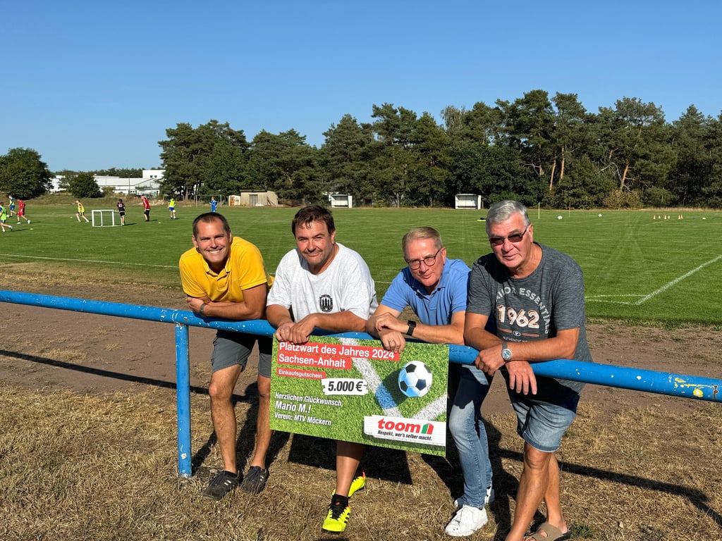 Vier Männer für den Sport in Möckern: André Niewelt, Mario Müller, Detlef Friedrich und Manfred Grützmacher (v.l.n.r.).