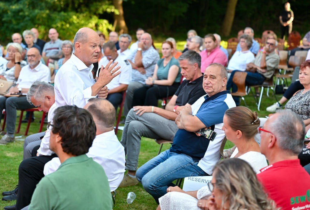 Bundeskanzler Olaf Scholz betonte bei dem Bürgergespräch wie wichtig diplomatische Bemühungen seien.