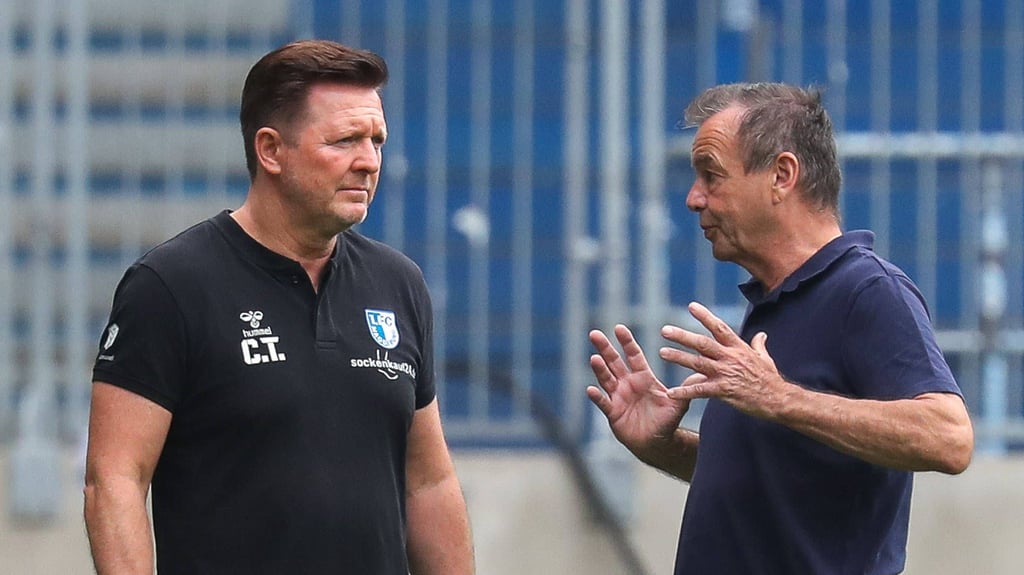 FCM-Trainer Christian Titz (li.) und Sportchef Otmar Schork: Neue Spieler wird es am Deadline Day wohl nicht mehr geben.