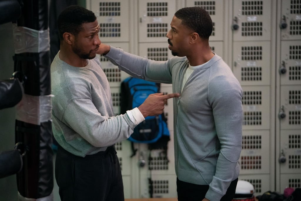 Im Film zwei alte Freunde: Damian „Dame“ Anderson (Jonathan Majors, l.) und Adonis „Donnie“ Creed (Michael B. Jordan, r.)
