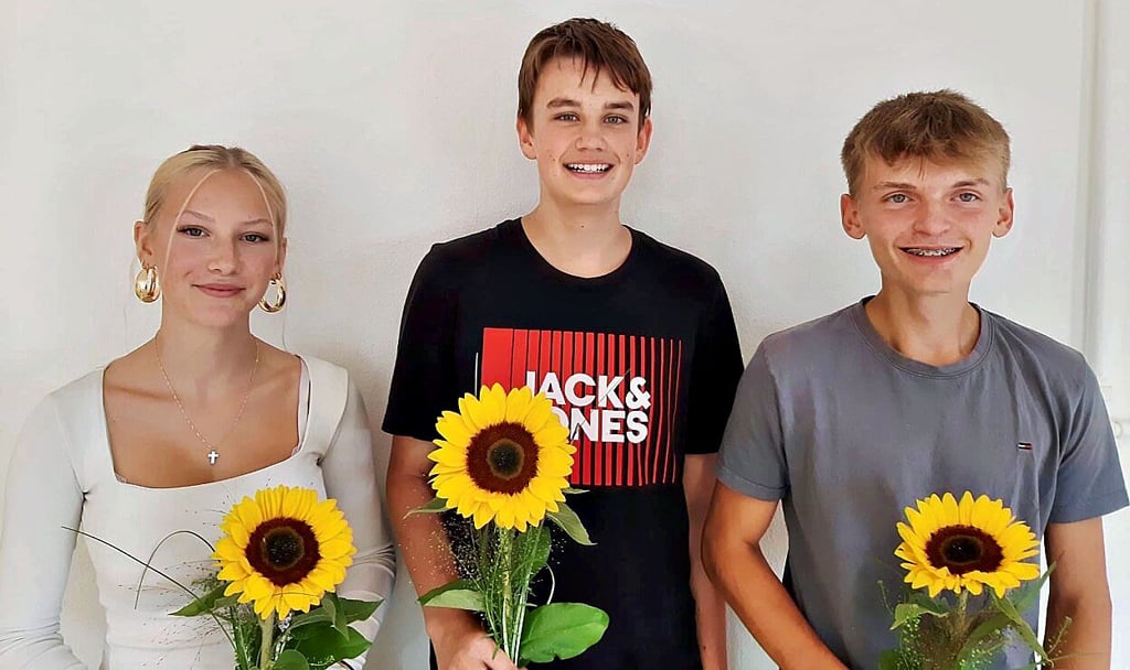 Mia Block, Jonas Röcklebe und Tim Gronewold (von links) sind der neu gewählte Schülerrat an der Sekundarschule Elster.