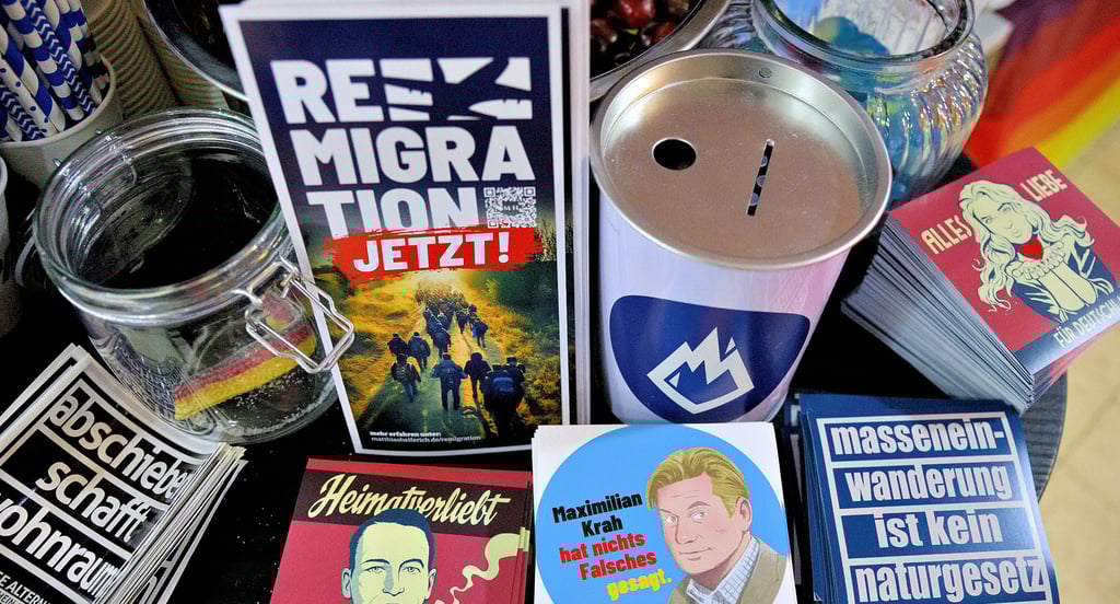 Ein Stand der Jungen Alternativen auf einem Bundesparteitag: Die JA vertritt zum Teil radikalere Ansichten als die AfD.