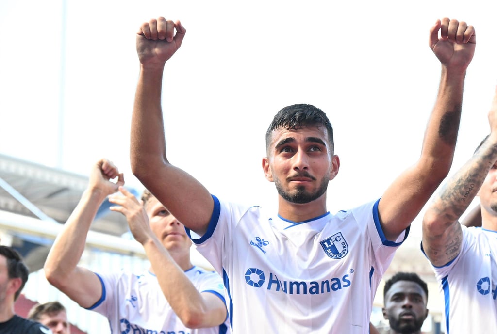 So feierten Livan Burcu (r.) und Philipp Hercher nach der Partie.