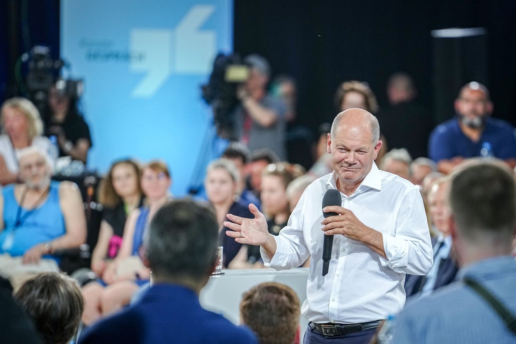 „Welches Patentrezept haben Sie?“ - Kanzler Scholz fragt bei einem Bürgerdialog um Rat, was das zerstrittene Bild der Ampel angeht.