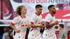 Stehen im Champions-League-Kader von RB Leipzig: Viggo Gebel, André Silva und Benjamin Henrichs. (v.l.n.r.).