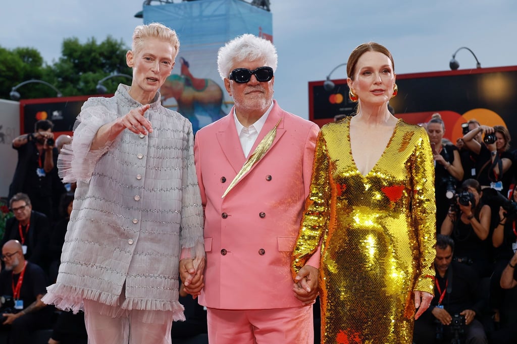 Tilda Swinton, Pedro Almodóvar und Julianne Moore.