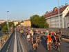 Erneut führte die ADFC-Fahrrad-Demo über die Hochstraße in Halle. 