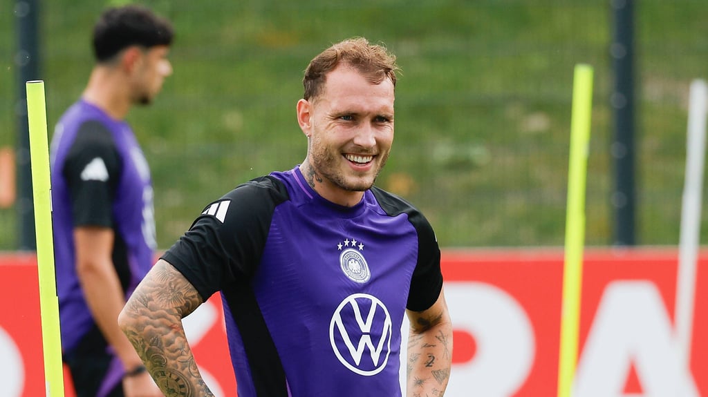 David Raum von RB Leipzig beim Training der deutschen Nationalmannschaft.
