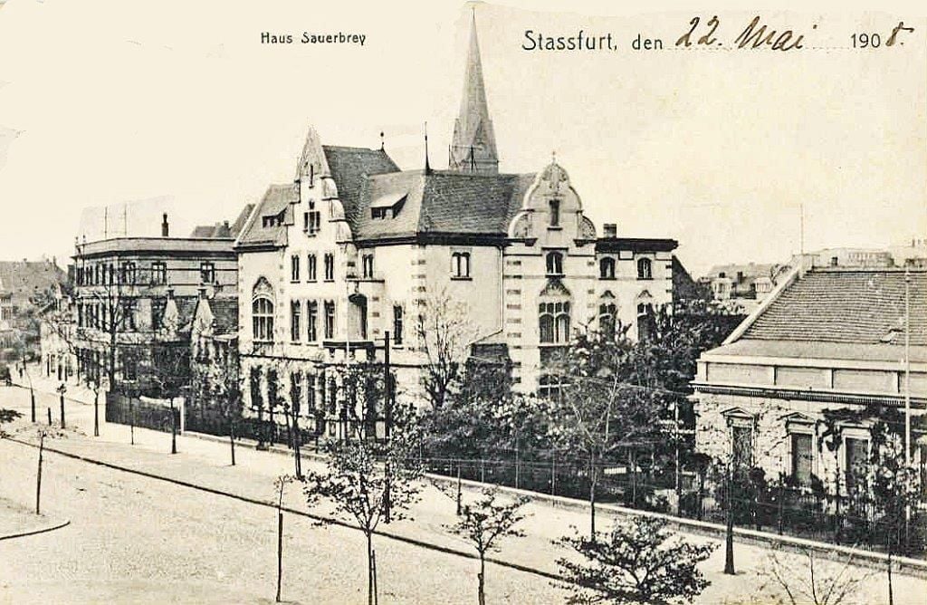 Die Villa Sauerbrey auf einer Postkarte von 1908.