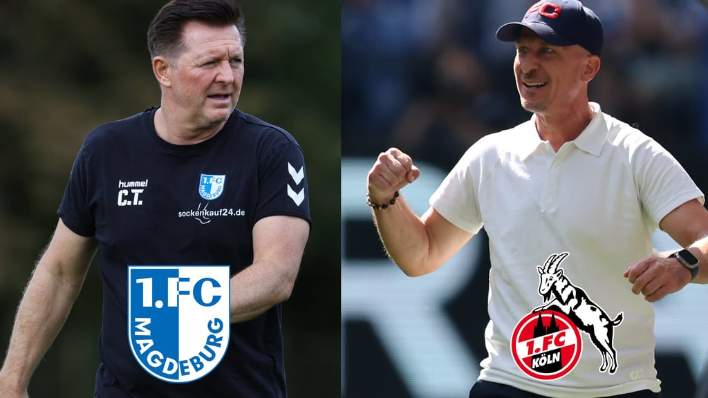 FCM-Trainer Christian Titz (li.) gastiert mit seiner Mannschaft in Köln bei "Effzeh"-Cheftrainer Gerhard Struber.