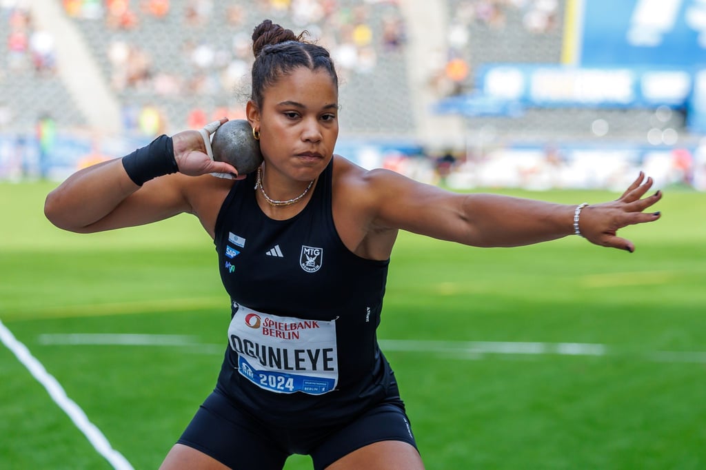 Kugelstoß-Olympiasiegerin Yemisi Ogunleye wurde beim Diamond-League-Meeting in Brüssel Dritte.