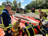 Feuerwehrleute aus Magdeburg und Schönebeck haben in der Kreuzhorst in Magdeburg eine Übung absolviert.