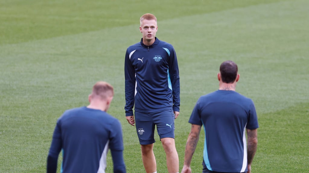 Arthur Vermeeren beim RB-Training im Metropolitano in Madrid.