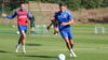 Tobias Müller (re.) vom 1. FC Magdeburg im Training mit seinen Kollegen am Freitag. Im Hintergrund: Falko Michel.