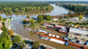 Die Oder bei der Stadt Nowa Sol in der Woiwodschaft Lebus. Auch hier werden Vorkehrungen für das Hochwasser getroffen.