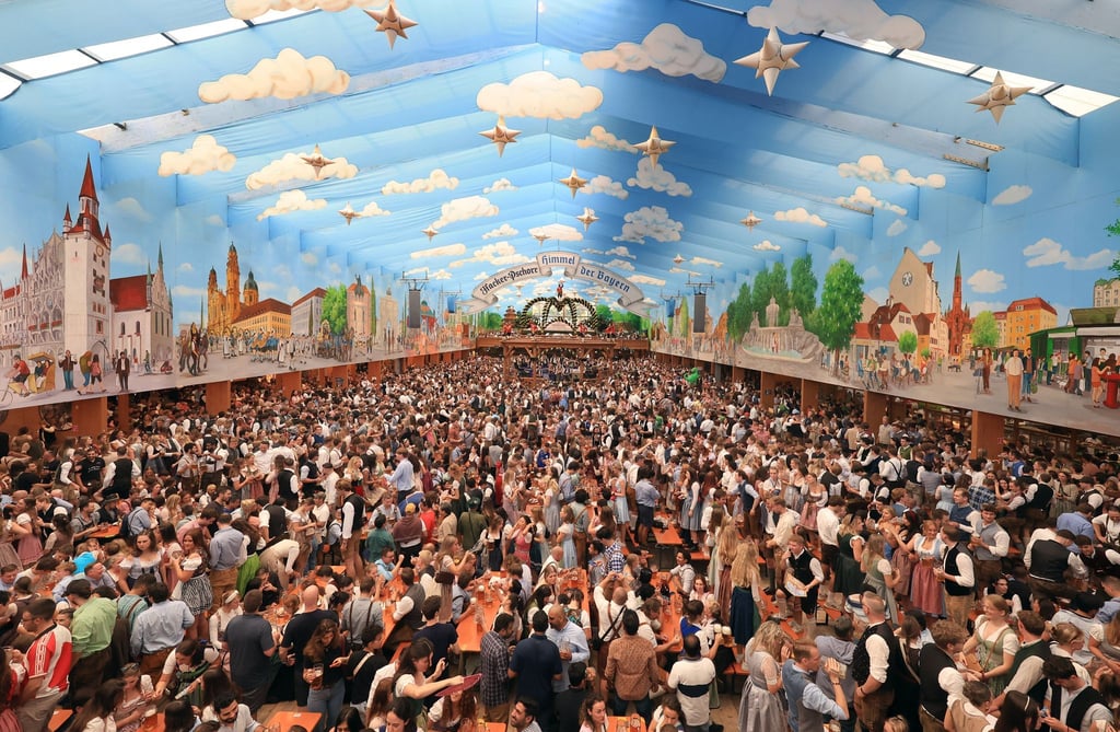 Das Feiern auf der Wiesn beginnt.
