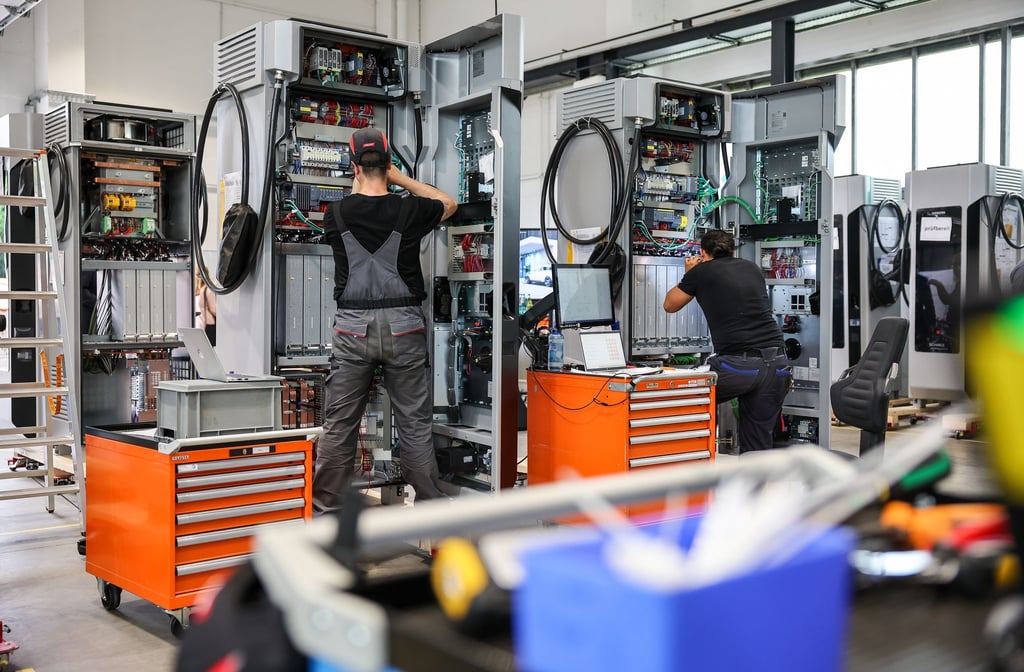 Produktion von E-Ladesäulen bei Siemens. Das Geschäft soll ausgegliedert werden.