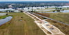 Das Elbehochwasser behindert den A14-Brückenbau bei Wittenberge. Aktuell steht die Autobahn-Baustelle still.&nbsp;