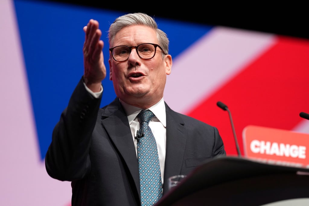Der britische Premierminister Keir Starmer spricht auf dem Labour-Parteitag in Liverpool.