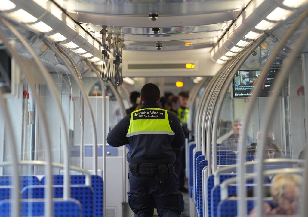Ein Mitarbeiter kontrolliert Fahrgäste einer S-Bahn während des „Prüfmarathons“ im Hamburger Verkehrsverbund