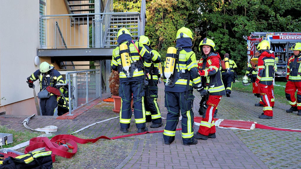 An der Übung im Senioren-Wohnpark in Schollene waren mehrere Feuerwehren beteiligt.