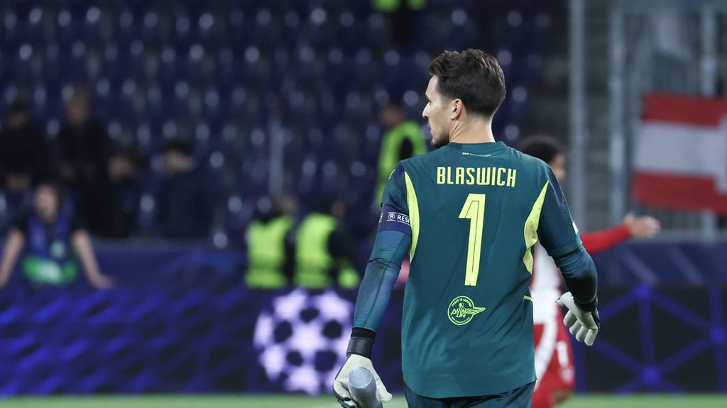 Ex-RB-Torwart Janis Blaswich im Champions-League-Spiel gegen Brest.