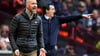 Erik ten Hag (l) droht bei Manchester United der Rauswurf.