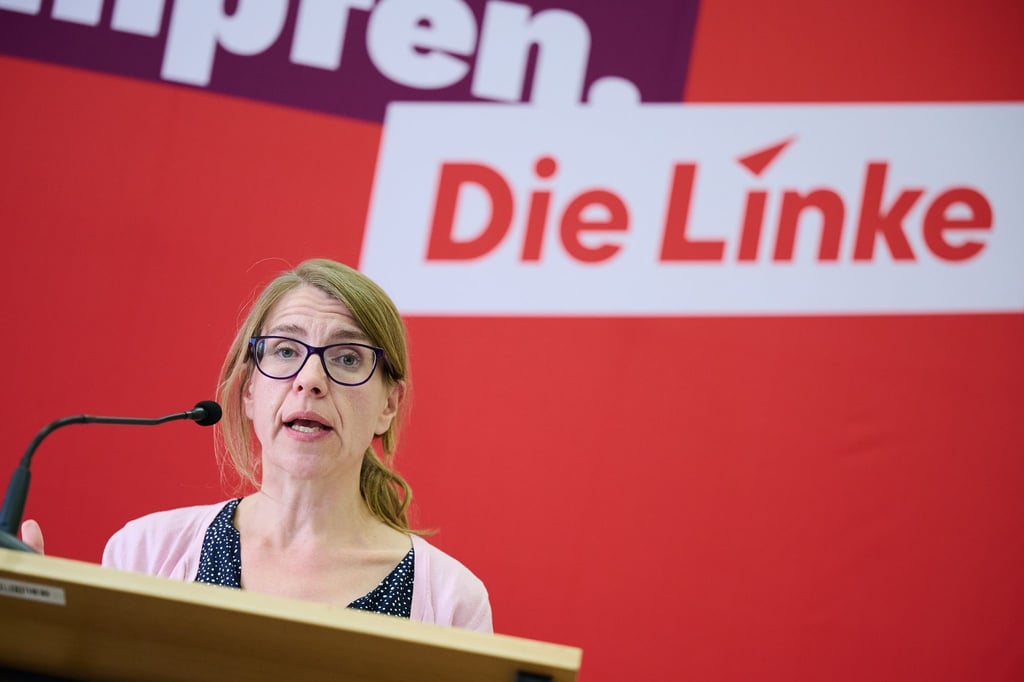 Linke-Co-Landesvorsitzende Franziska Brychcy warnte beim Landesparteitag vor einem sozialen Kahlschlag in Berlin.