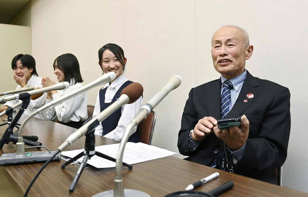 Toshiyuki Mimaki, Präsident von Nihon Hidankyo, reagierte bewegt auf die Bekanntgabe.