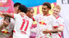 Sekso (verdeckt), Raum (l.) und Nusa (2.v.r.) sind die Marktwert-Gewinner bei RB Leipzig.