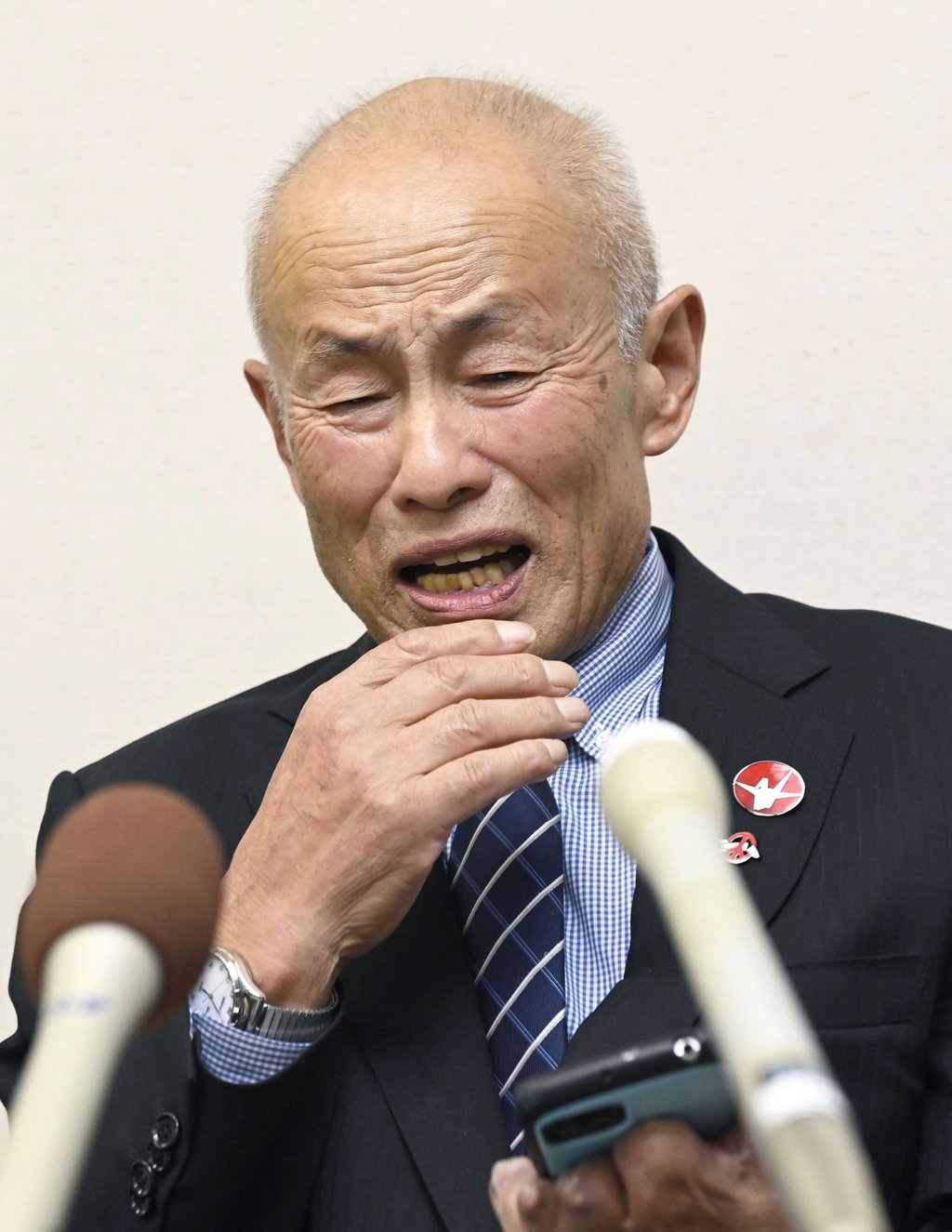 Tomoyuki Minomaki, Präsident von Nihon Hidankyo , gehört zu den Zehntausenden Überlebenden der Atombombenabwürfe über Japan.