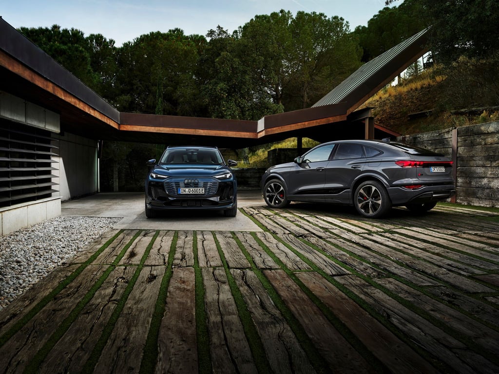 Gibt's mit großer und mit kleiner Batterie: Den Audi Q6 Sportback.