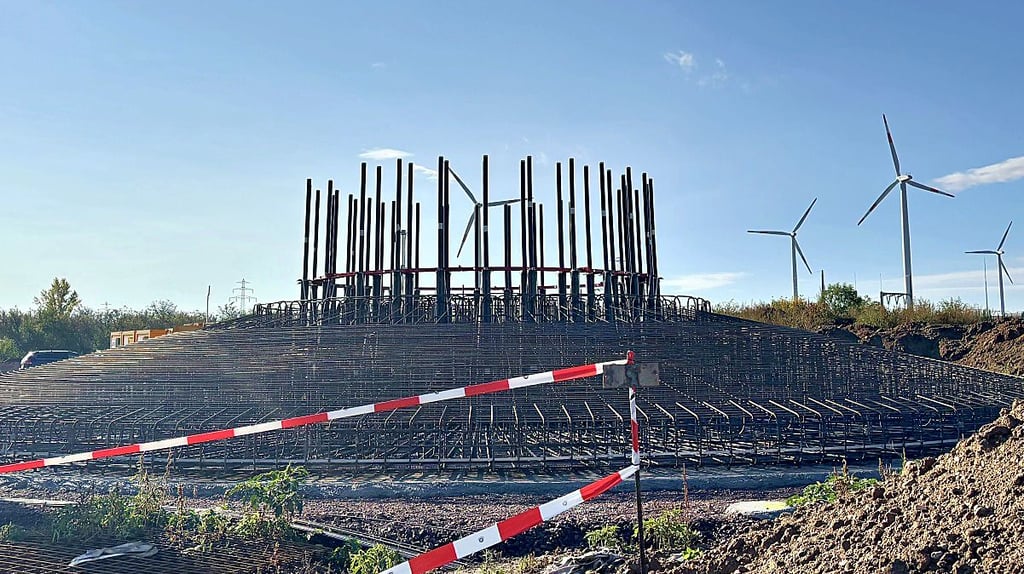 Das Fundament für eines der neuen Windräder.