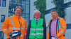 Oliver Baron (von links), Gert Zander und Stephan Randel vor der Zuckerfabrik Könnern. 