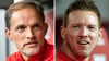 Thomas Tuchel (l.) und Julian Nagelsmann bevorzugen beide derzeit einen Nationaltrainer-Posten.