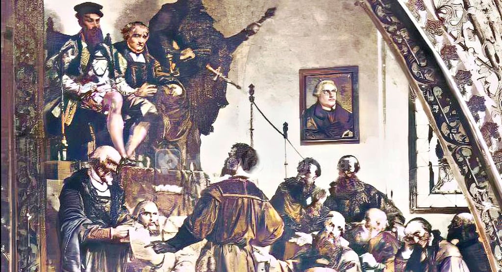 Um die künftige Kirchenordnung geht es hier beim Leipziger Interim im Jahr 1548. Melanchton entwarf hier die neuen Vorschriften, die später auf Widerstand stießen.