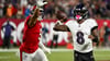 Fünf Touchdowns für Lamar Jackson (rechts) ebneten den Ravens den Weg zum Sieg.