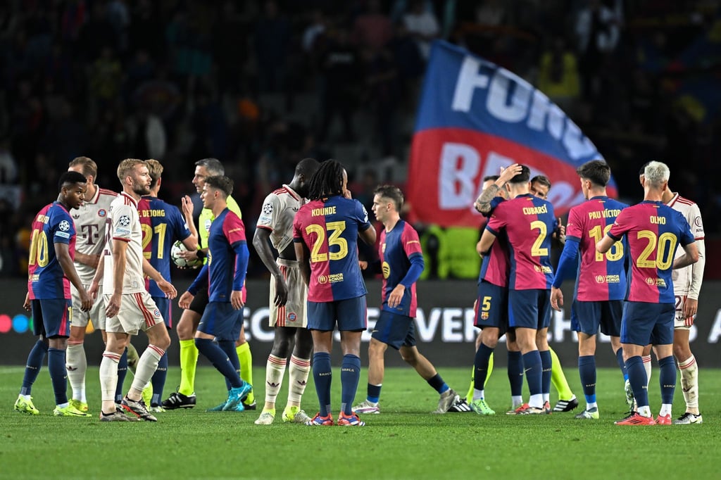 Der FC Barcelona bejubelt den Sieg über den FC Bayern.