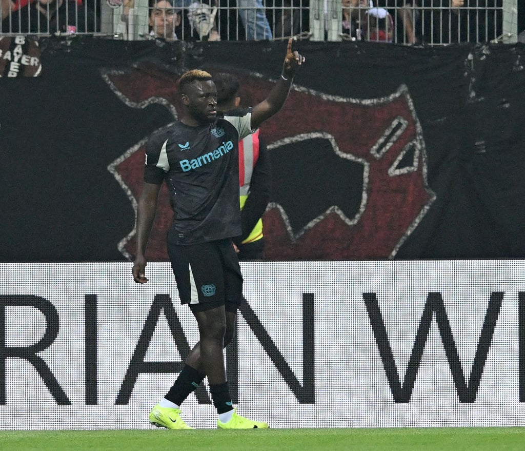 Victor Boniface trifft nach seiner Rückkehr für Leverkusen.