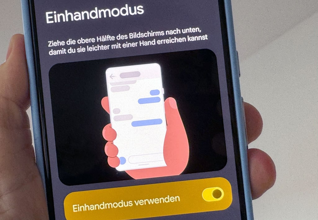 Display zu groß, Finger zu klein? Hier könnte der Einhandmodus von Android eine Lösung sein.