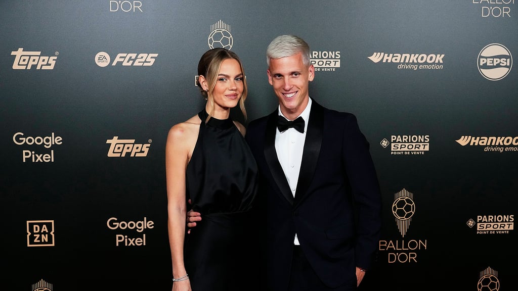 Dani Olmo mit seiner Freundin Laura "Abla" Schmitt beim Ballon d'Or.