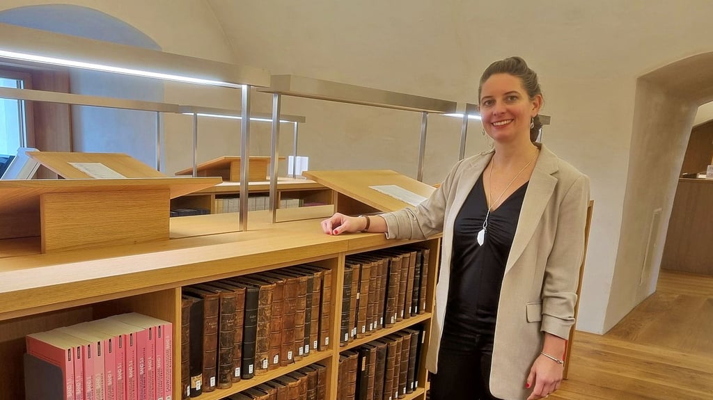 Caecilia-Désirée Hein leitet seit April diesen Jahres die Reformationsgeschichtliche Forschungsbibliothek im Wittenberger Schloss.