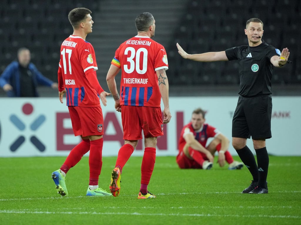 Hoffenheims Spieler ärgern sich über Schiedsrichter Robert Kampka.